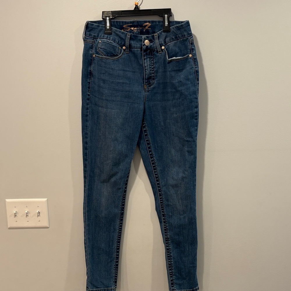 Seven7 High Rise Dark Blue Women's Jeans